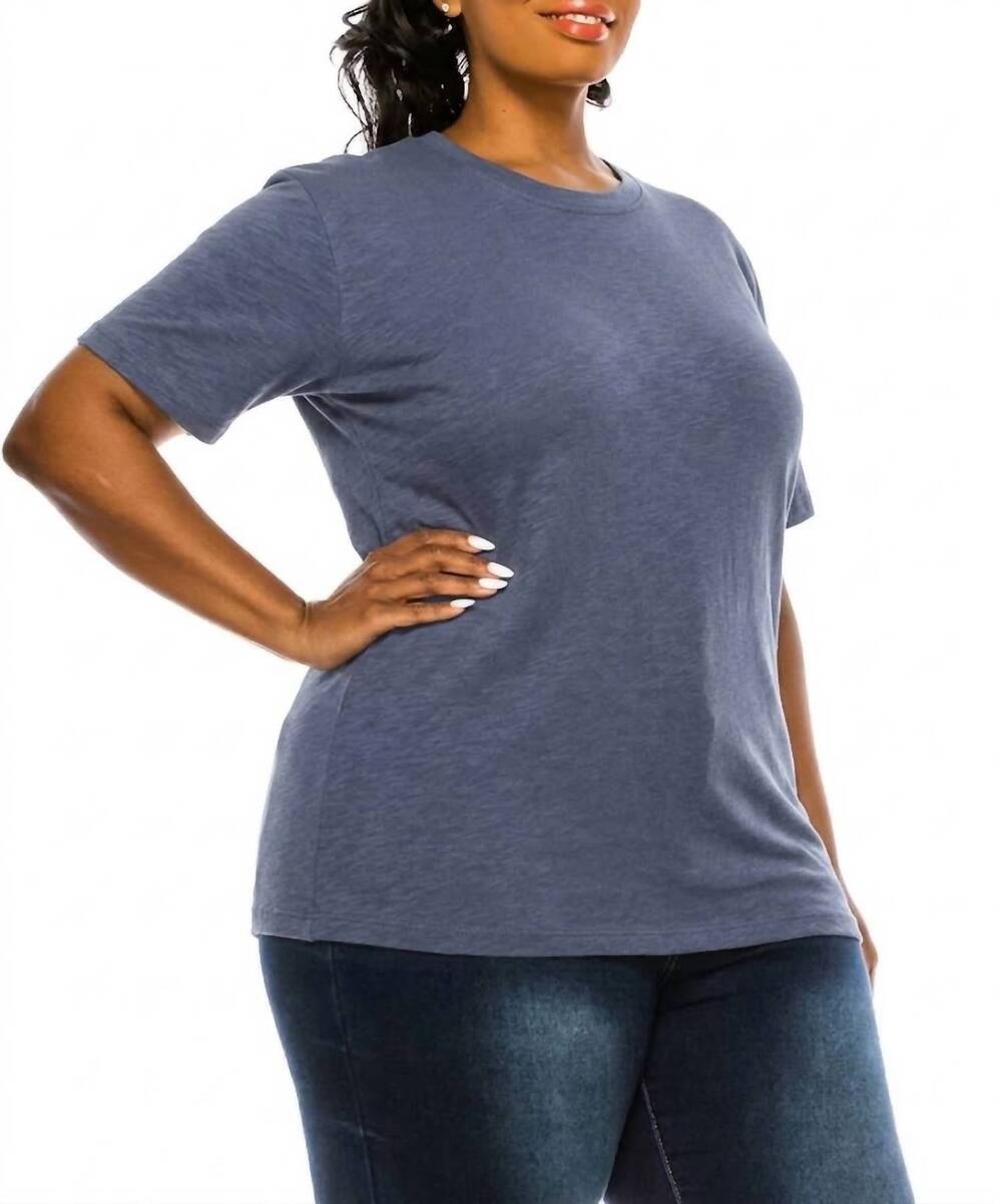 NEW STUDIO KO CLOTHING all american beauty tee - plus in slate navy